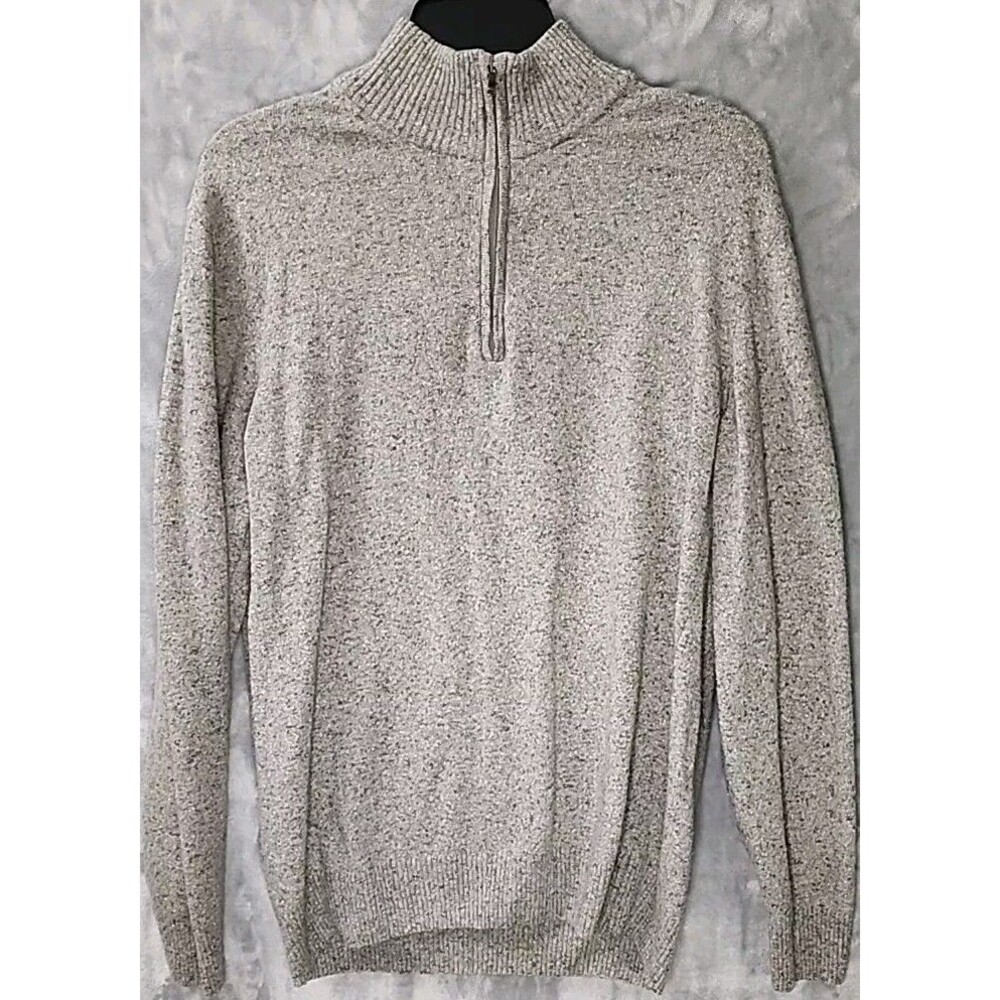 Emi Maglia 1/4 Zip Pullover Sweater Adult Mens XL Grey Wool Silk Blend Preppy